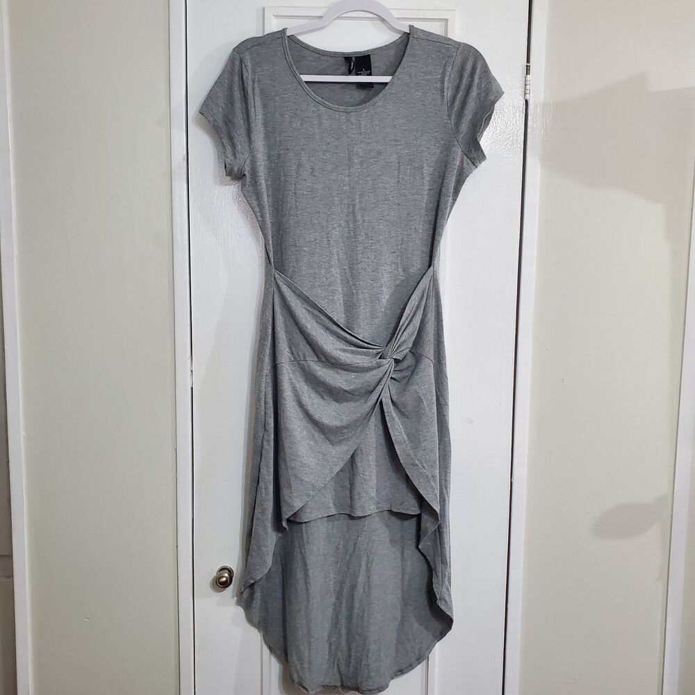 Kristin Nicole Gray Asymmetrical High-Low Wrap Dress Women's Size L.  SKU# A-104 - Picture 2 of 12